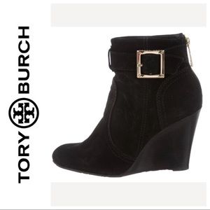 COPY - Tory Burch Deanna Wedge Suede Ankle Booties